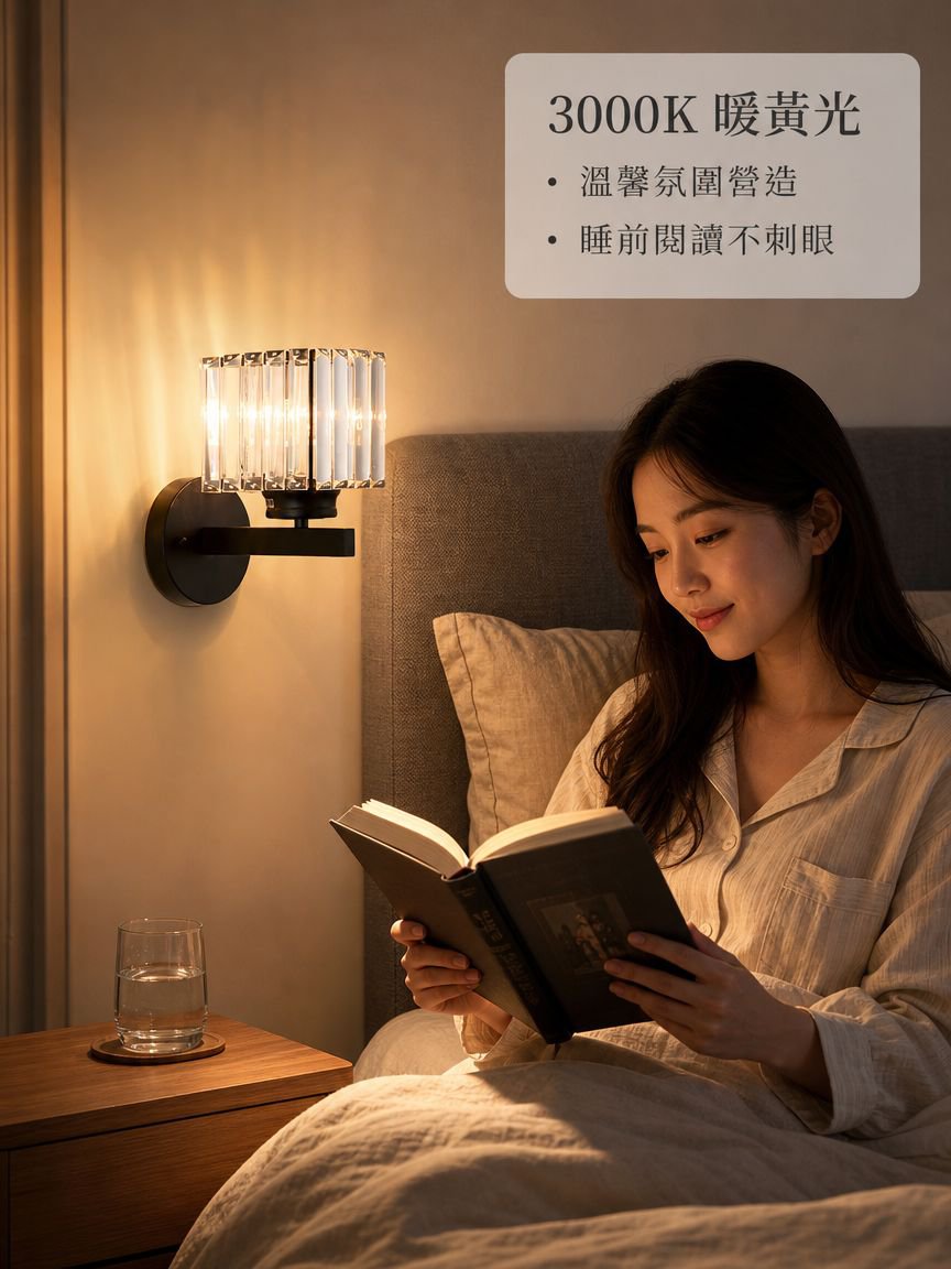 極簡美式水晶壁燈