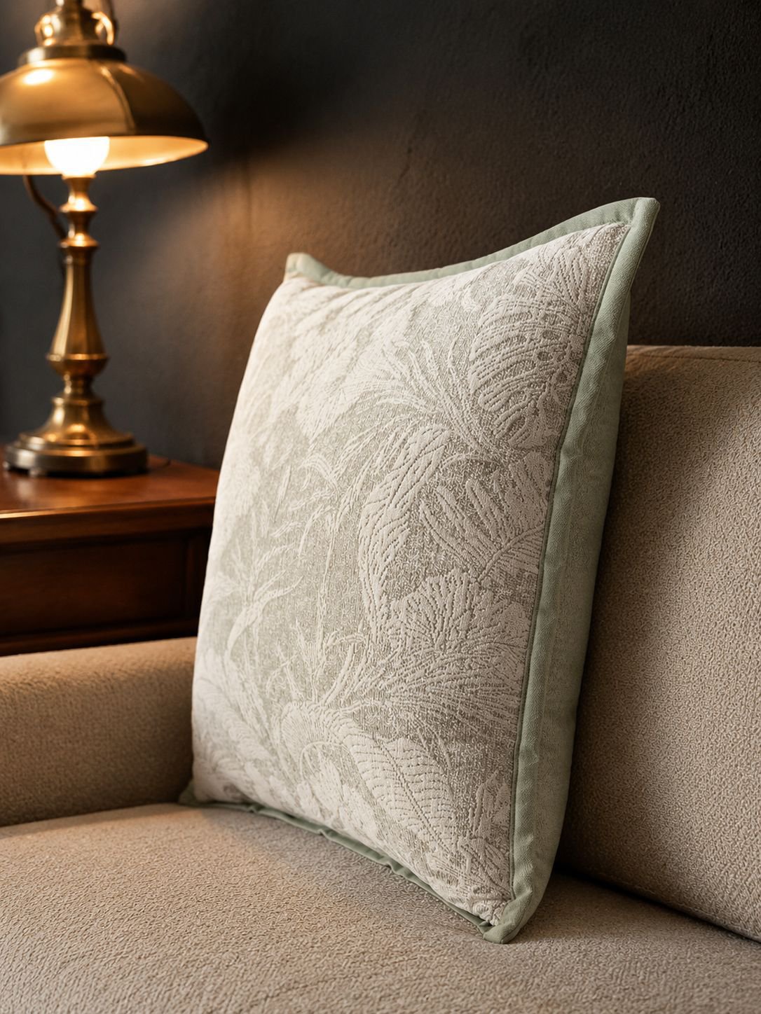 Decorative square chenille pillow for home
