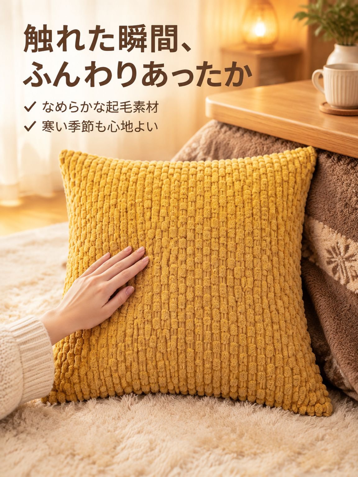 チェーンコーデュロイクッションカバー