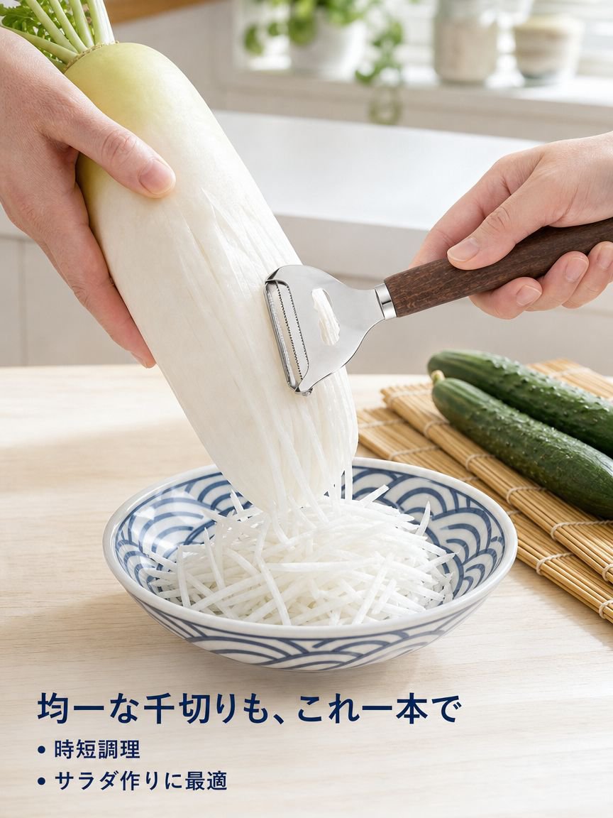 キッチン用ステンレス製ピーラー