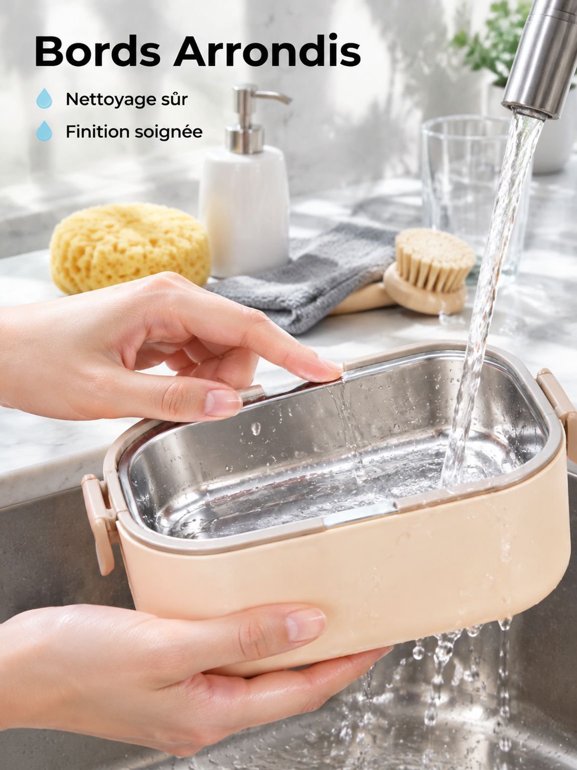 Bento chauffant en inox pour étudiant