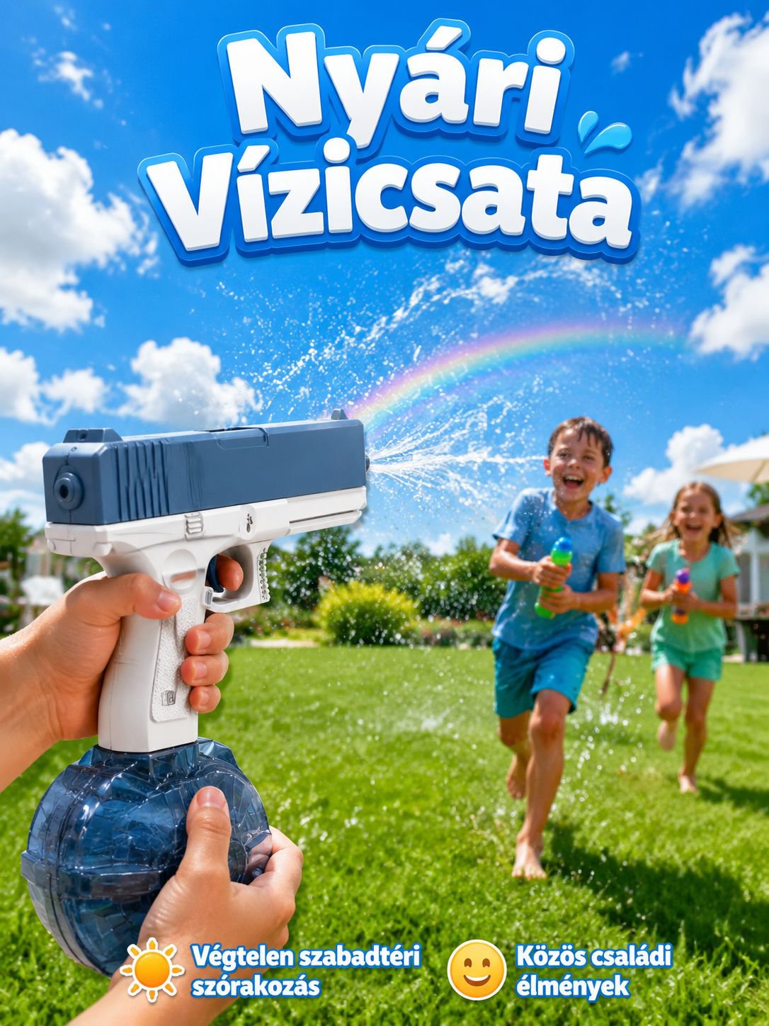 Ideális ajándék gyerekeknek nyárra: elektromos vízipisztoly
