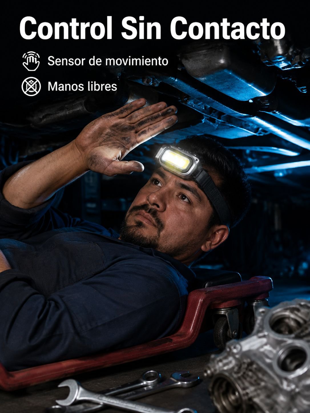 Lámpara de cabeza LED portátil y ligera
