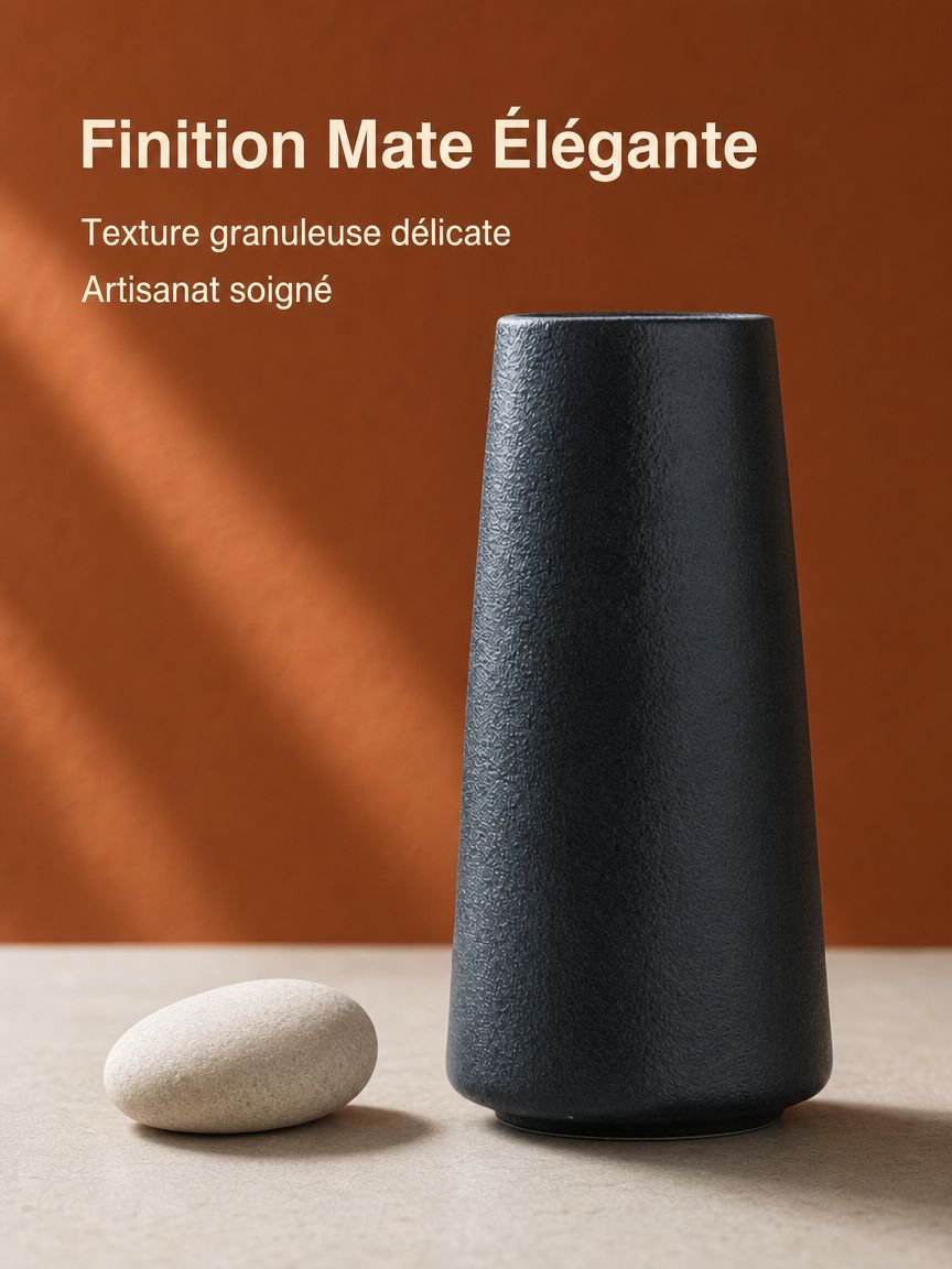 Vase en céramique blanche sur une table