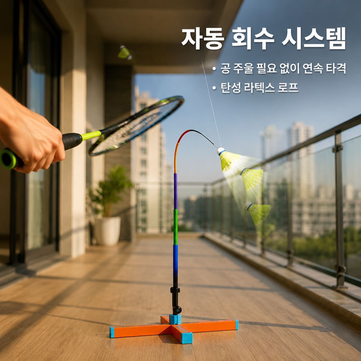 실내외 배드민턴 셀프 트레이닝 보조기구