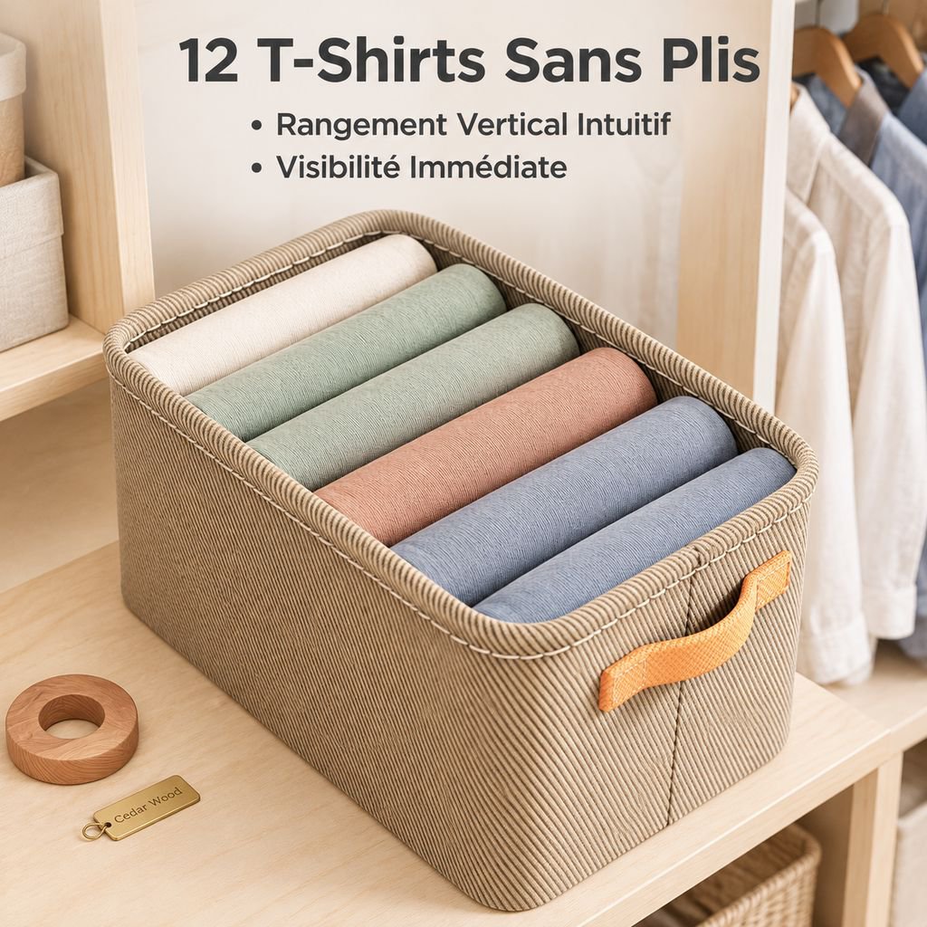 Panier Rangement Vêtements Tissu Épais Boîte Organisateur Dressing Penderie