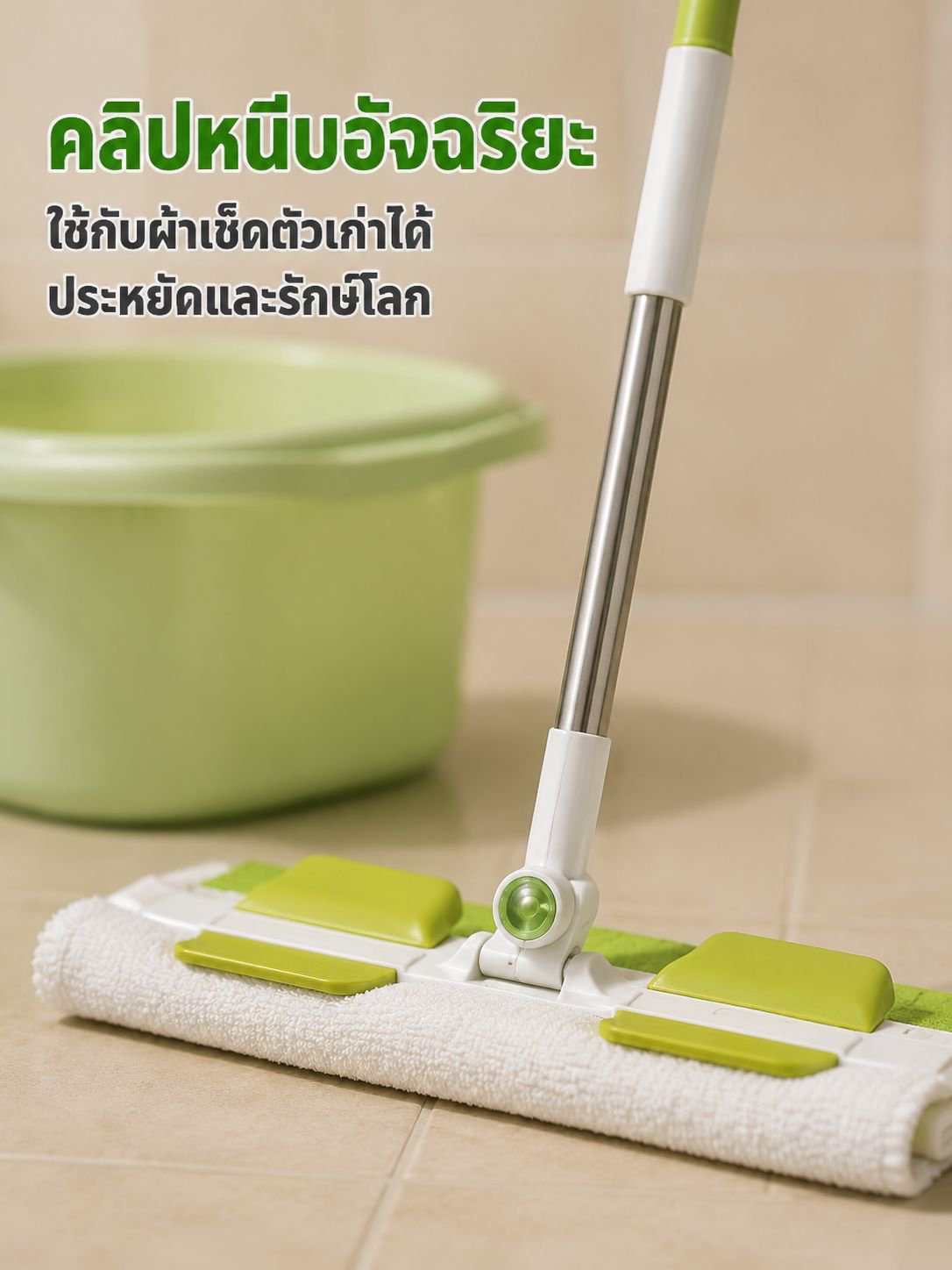 ไม้ถูพื้นดูดซับน้ำได้ทั้งแบบแห้งและเปียก