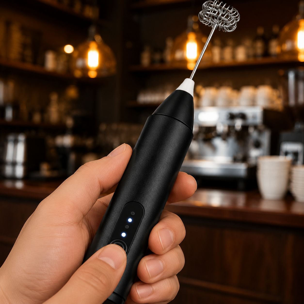 Wireless electric handheld milk frother