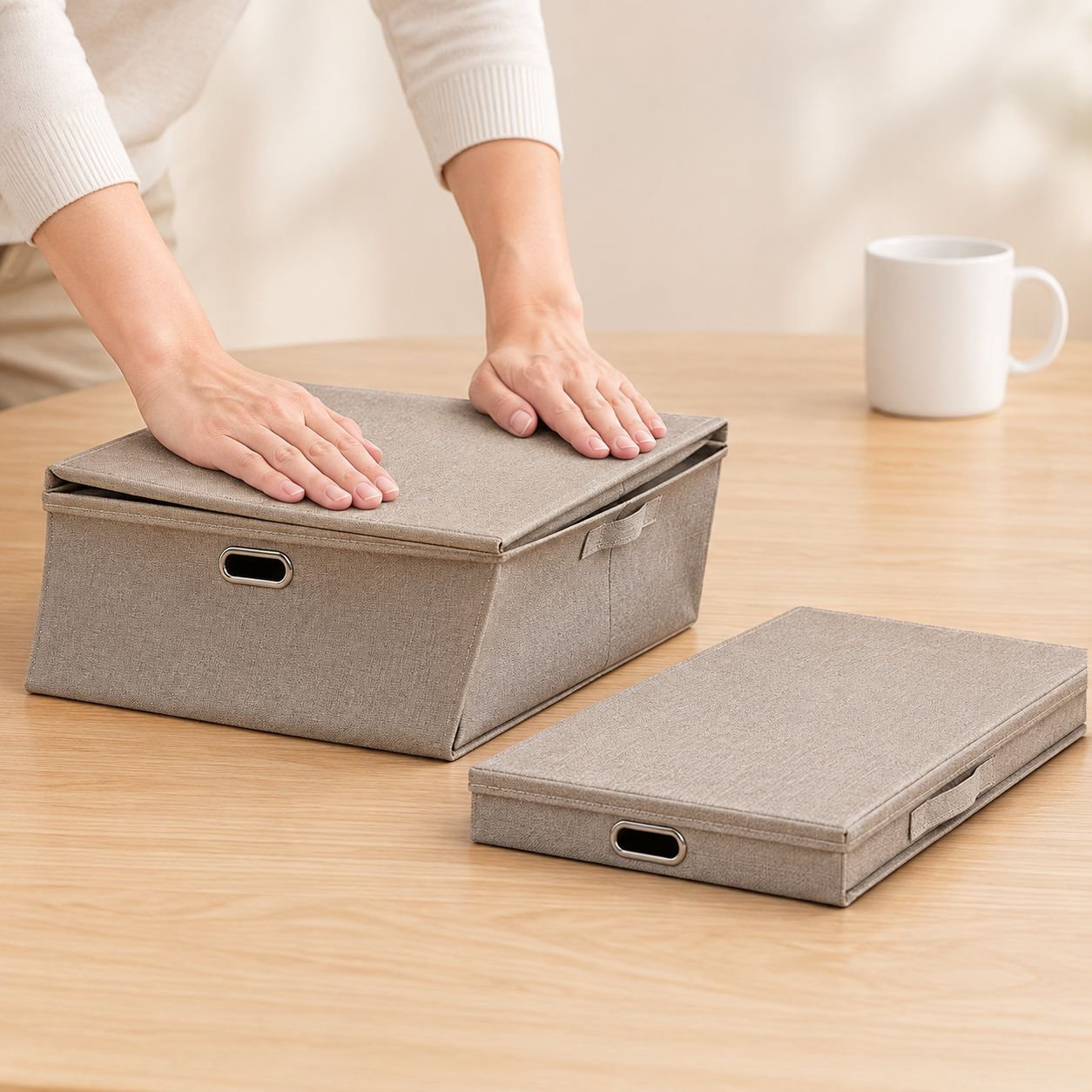 두꺼운 접이식 대용량 가정용 수납함