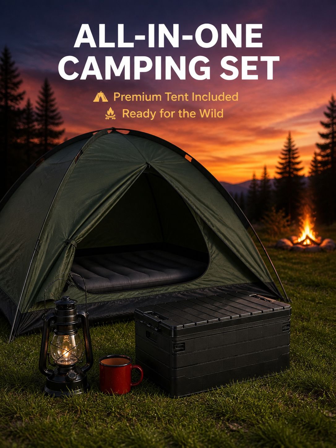 60L Portable Outdoor Camping Tent and Camping Gear