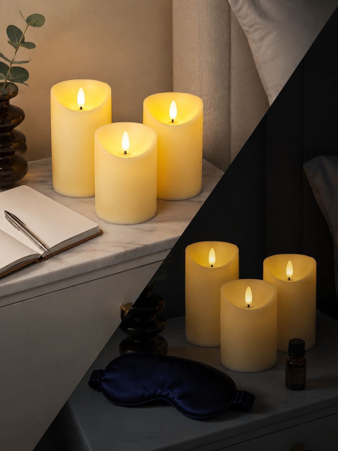 3er Set Elektrische Kerzen mit Fernbedienung – Dekoration für Geburtstag und Hochzeit