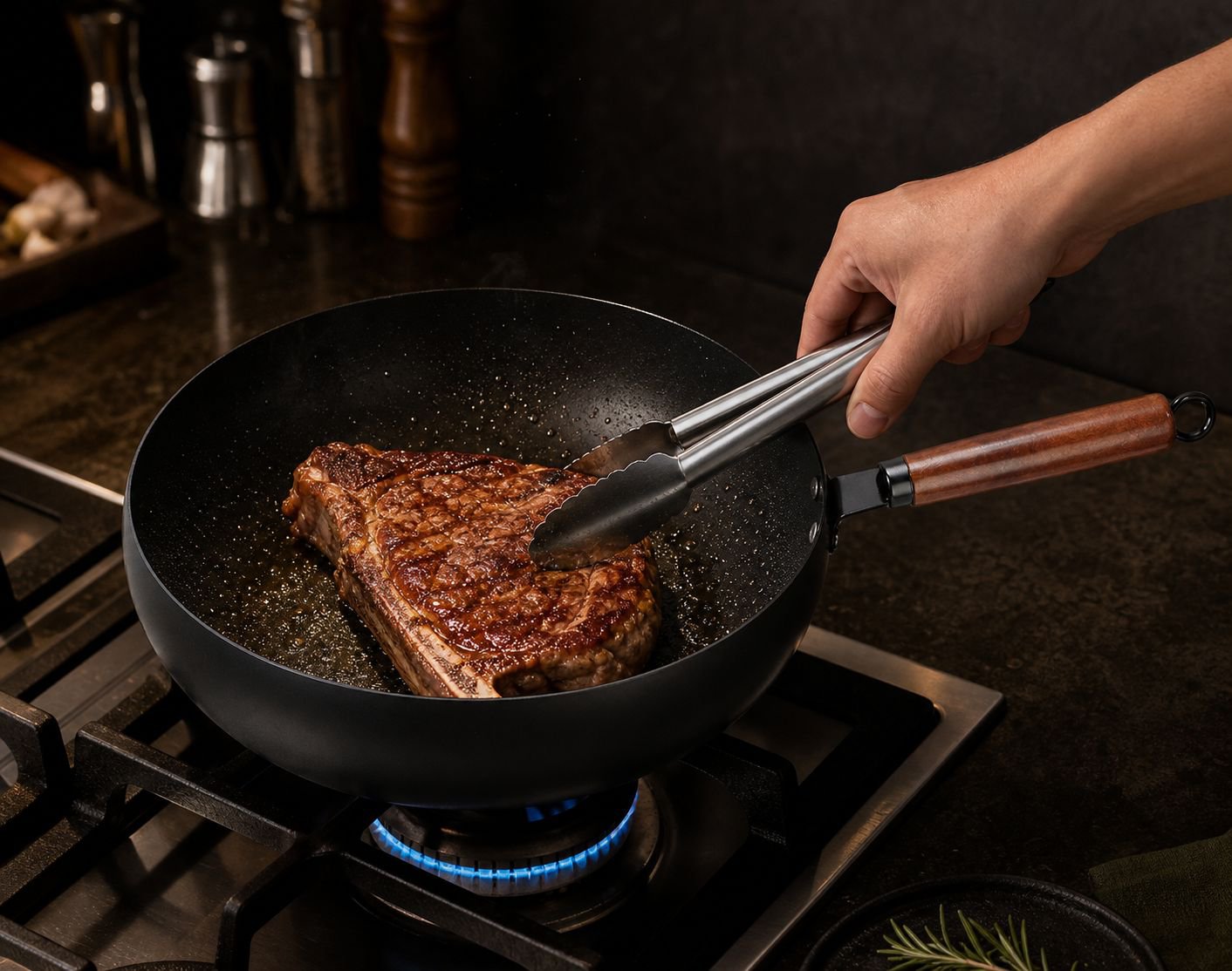 Gas Stove Compatible Deep Nonstick Frying Pan, Easy to Clean