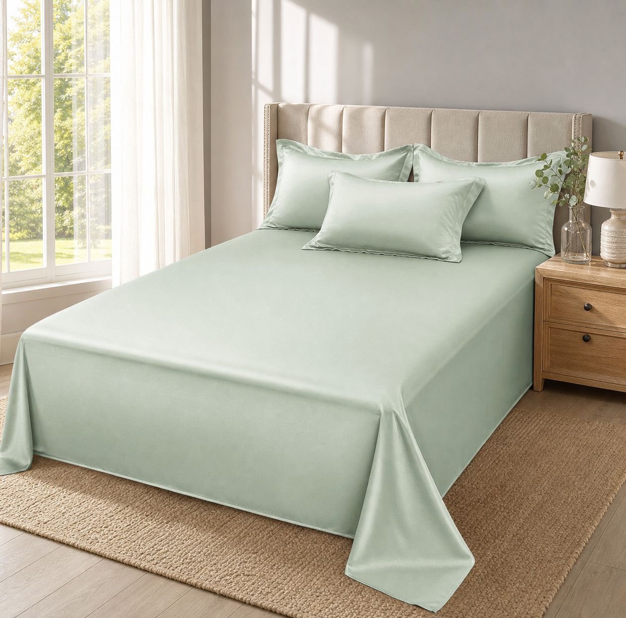 Ice Silk Bedding Set, Snug and Comfortable, Reactive Printing, Easy Care