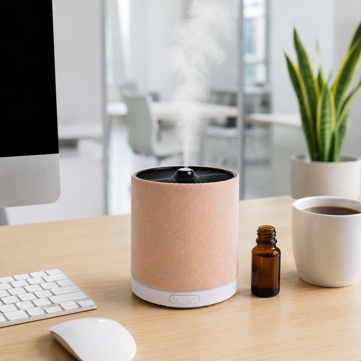 Quiet bedroom diffuser with night light function