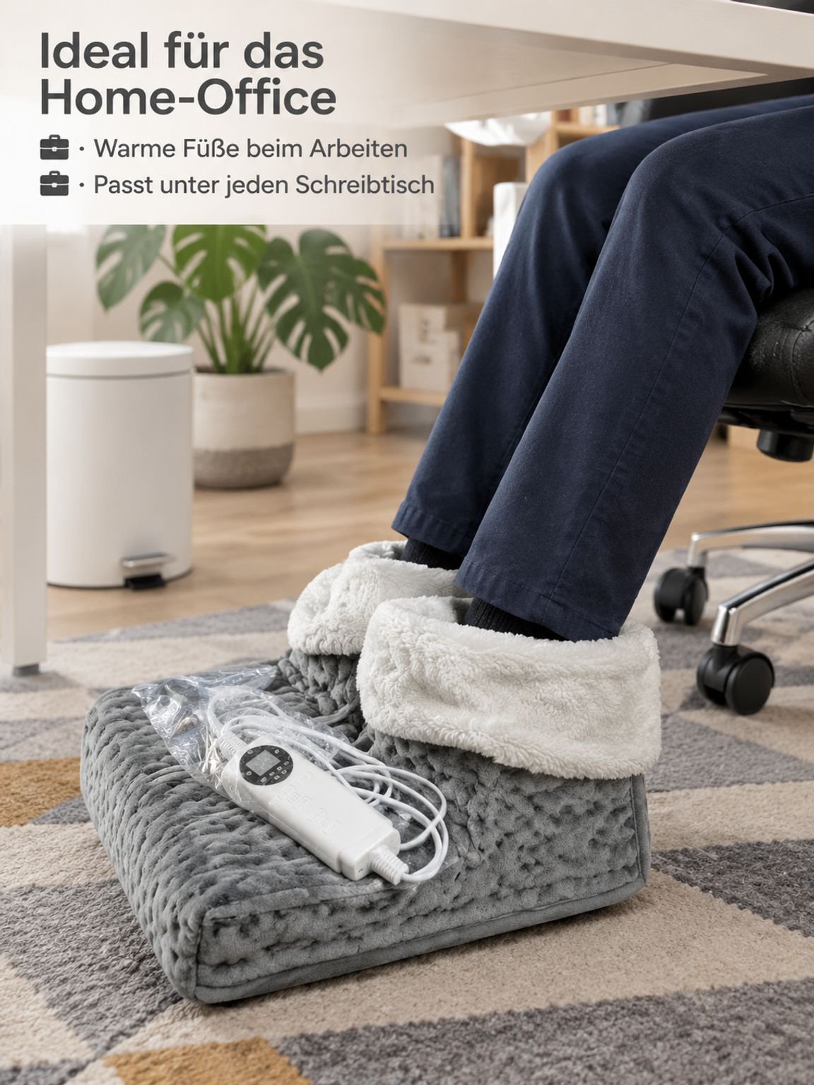 Fußwärmer mit Split-Design, einsteckbarer elektrischer Schuhwärmer, beheizbare Decke