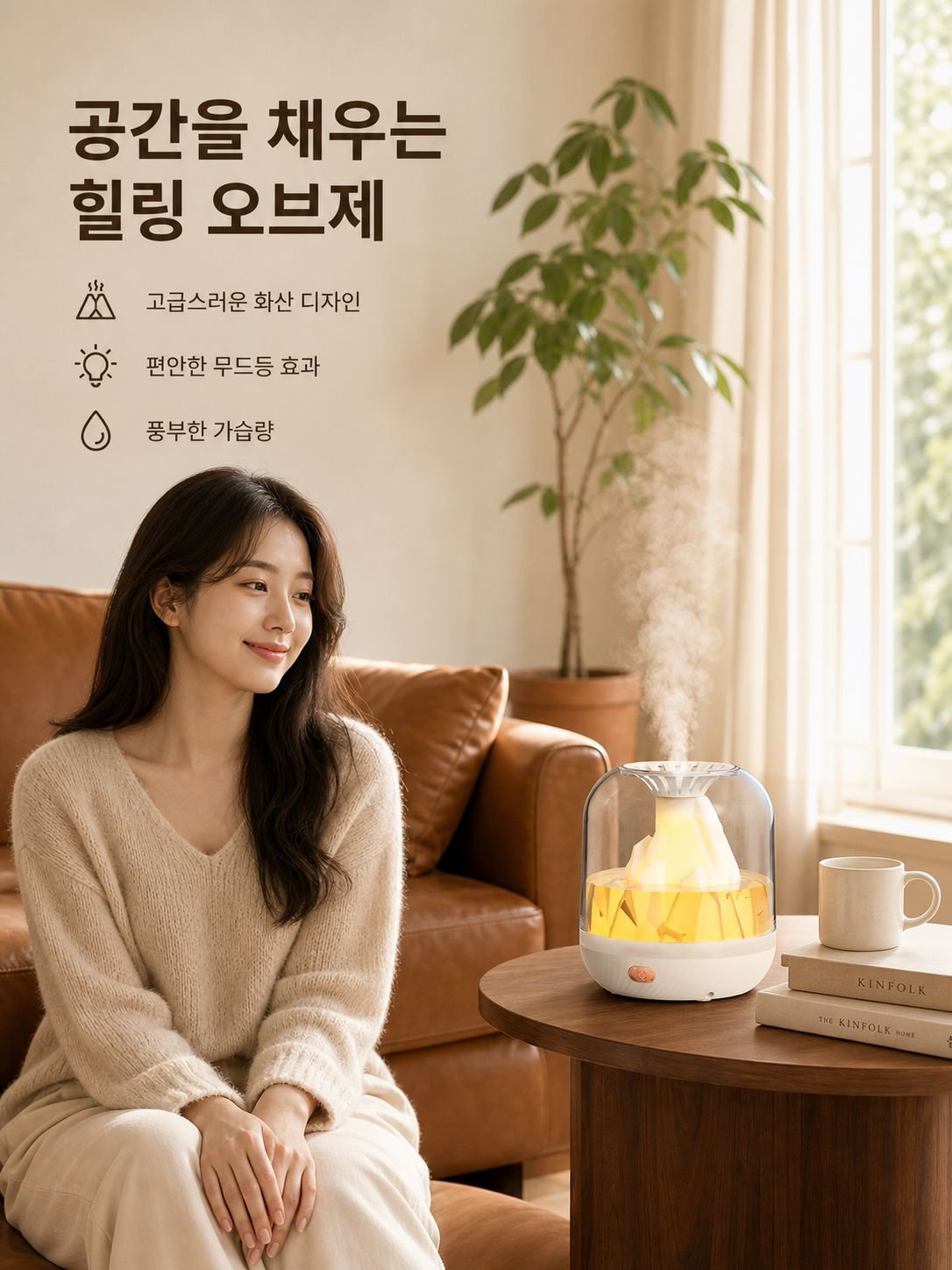 대용량 화산 모양 가습기