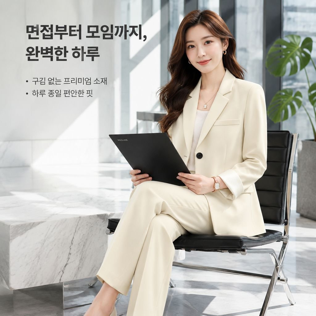 대학생을 위한 고급스러운 분위기의 비즈니스 정장 여성 출근복