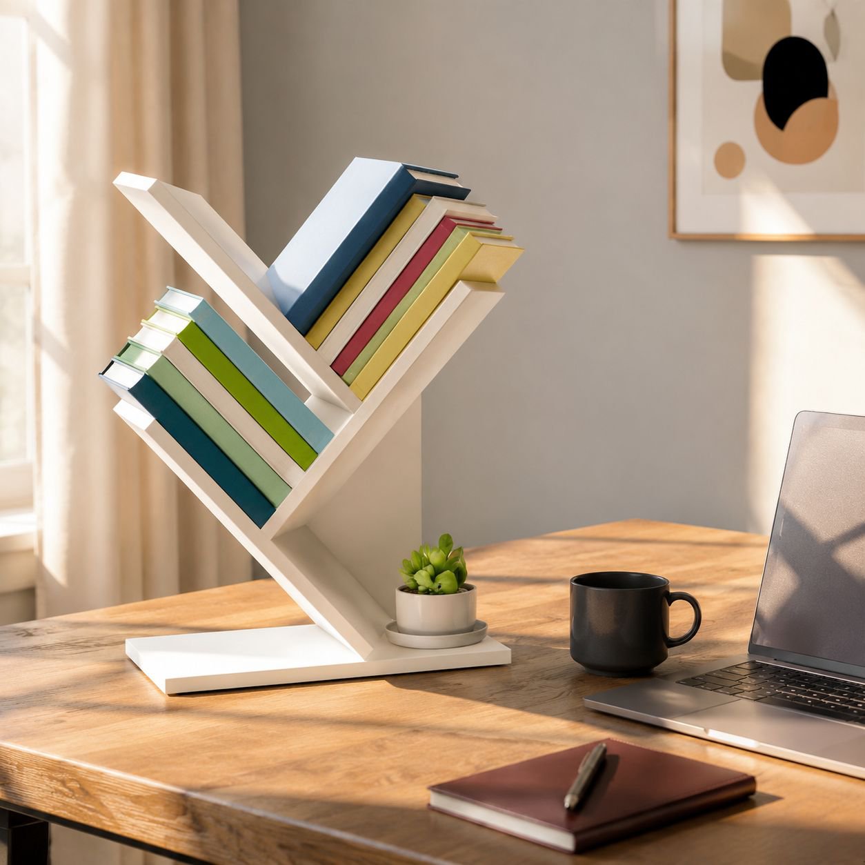 Creative Tree-shaped Wooden Bookshelf