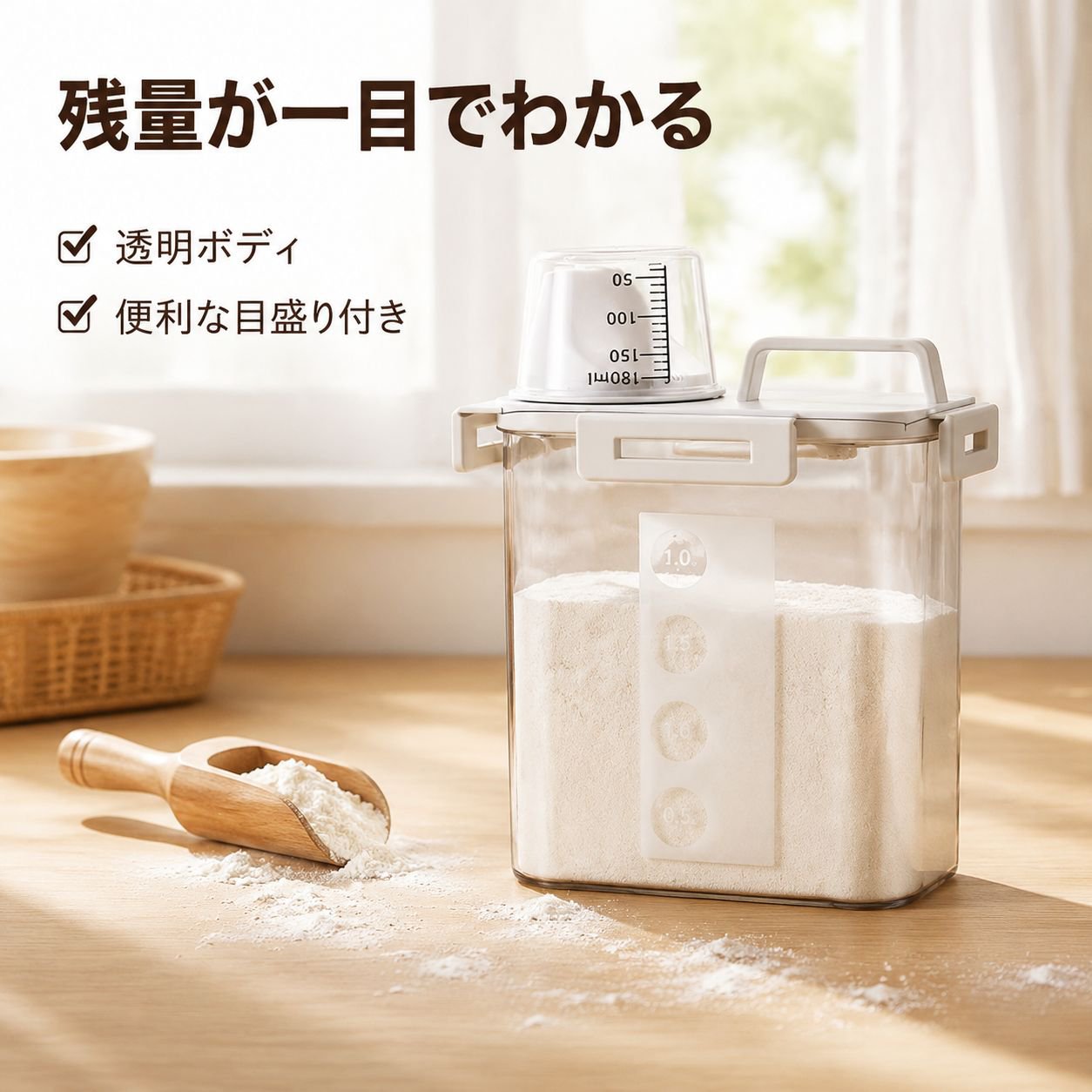 防湿密封小麦粉保存容器