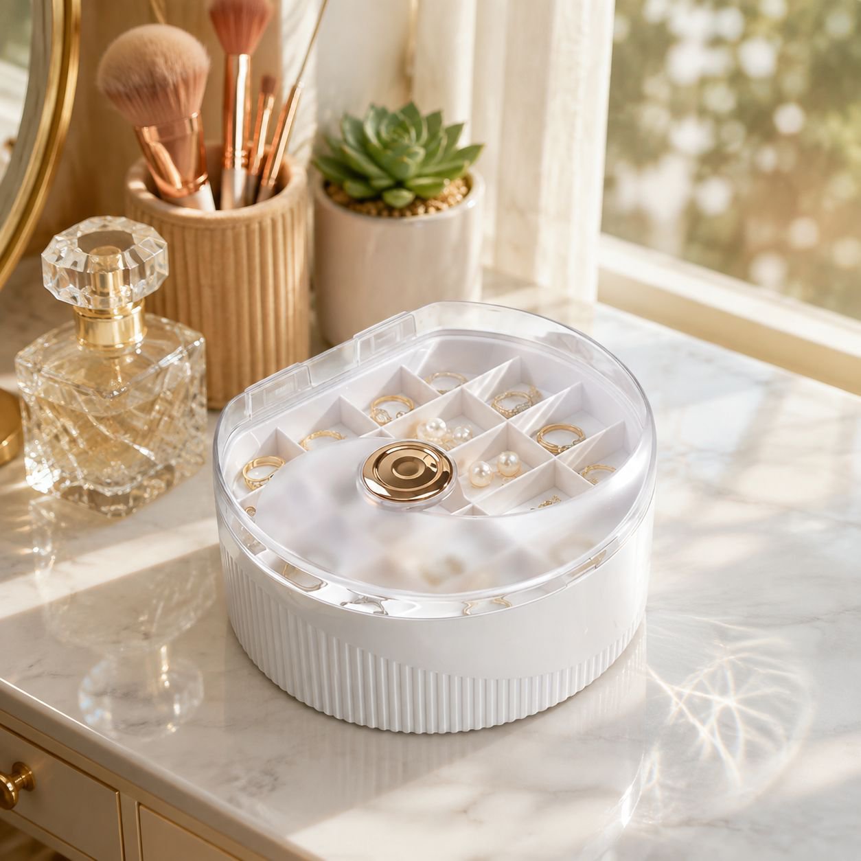 Premium double-layer jewelry case for travel and home