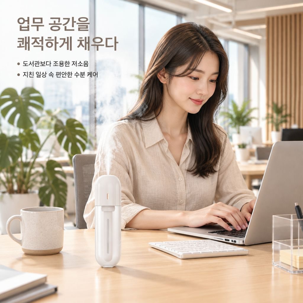 미니 무선 휴대용 가습기 (사무실·캠핑용)