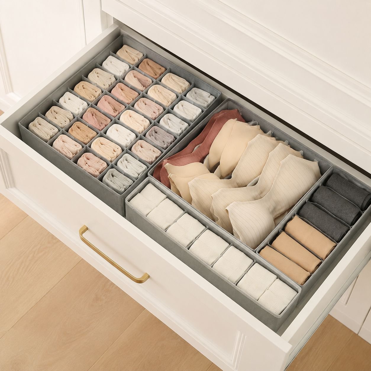 Durable non-woven fabric storage box for socks