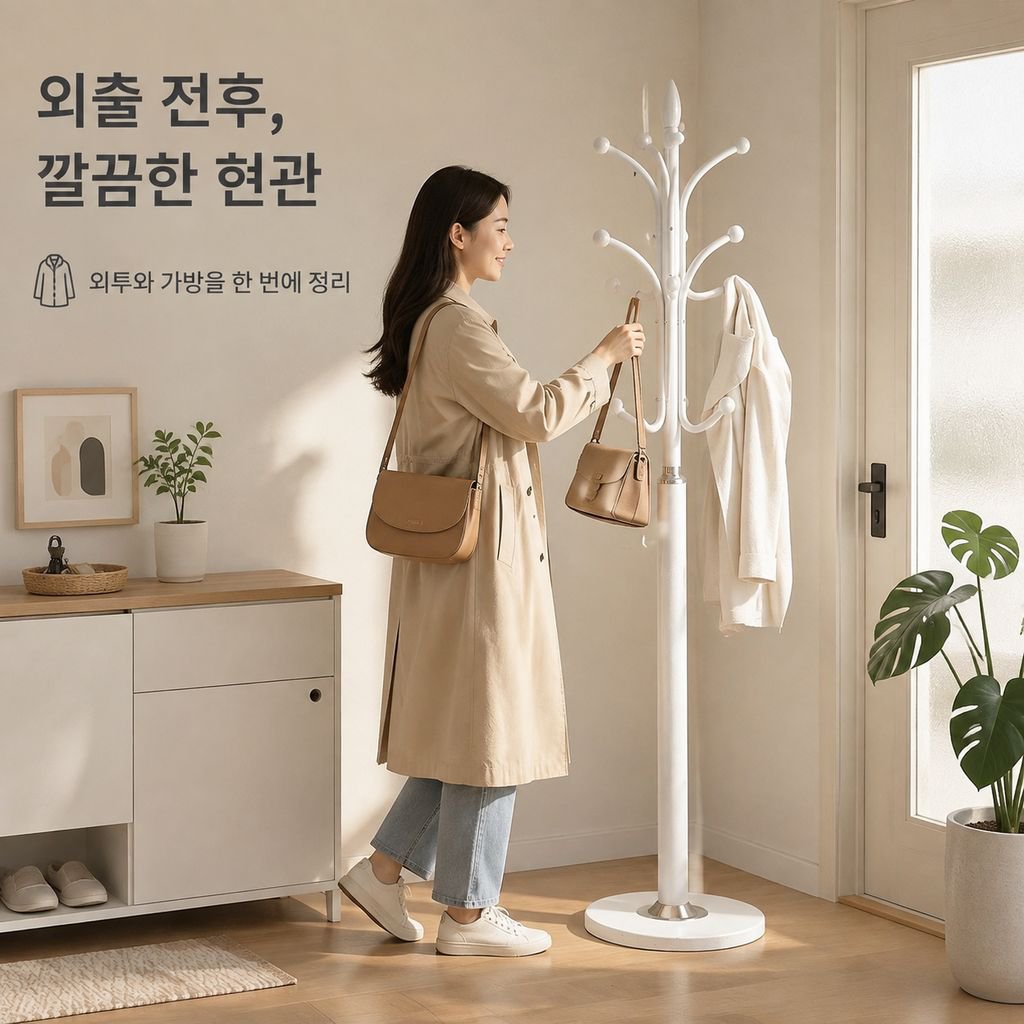 가정용 바닥형 코트 및 모자 수납장