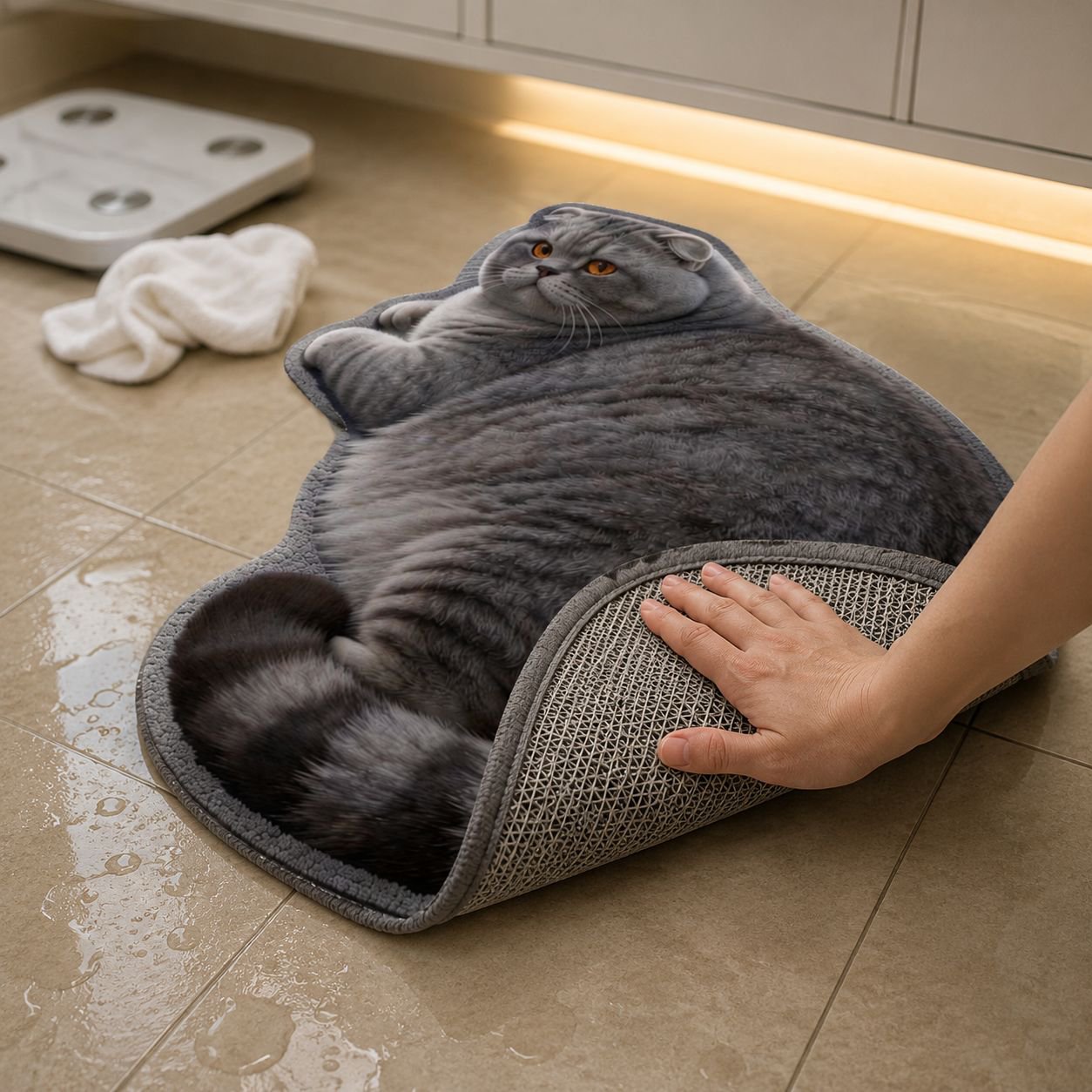JMY-Cat Diatom Mud Absorbent, Non-Slip, Wear-Resistant Irregularly Shaped Bathroom Mat