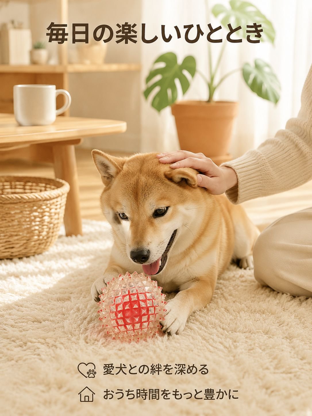 中型・大型犬用 耐久バウンドスパイクボールおもちゃ