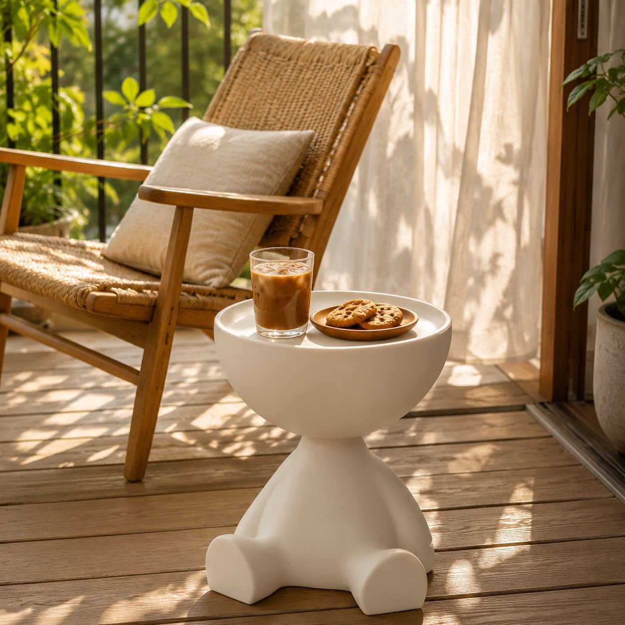 Home Movable Bedside Table Sofa Side Table Small Balcony Coffee Table