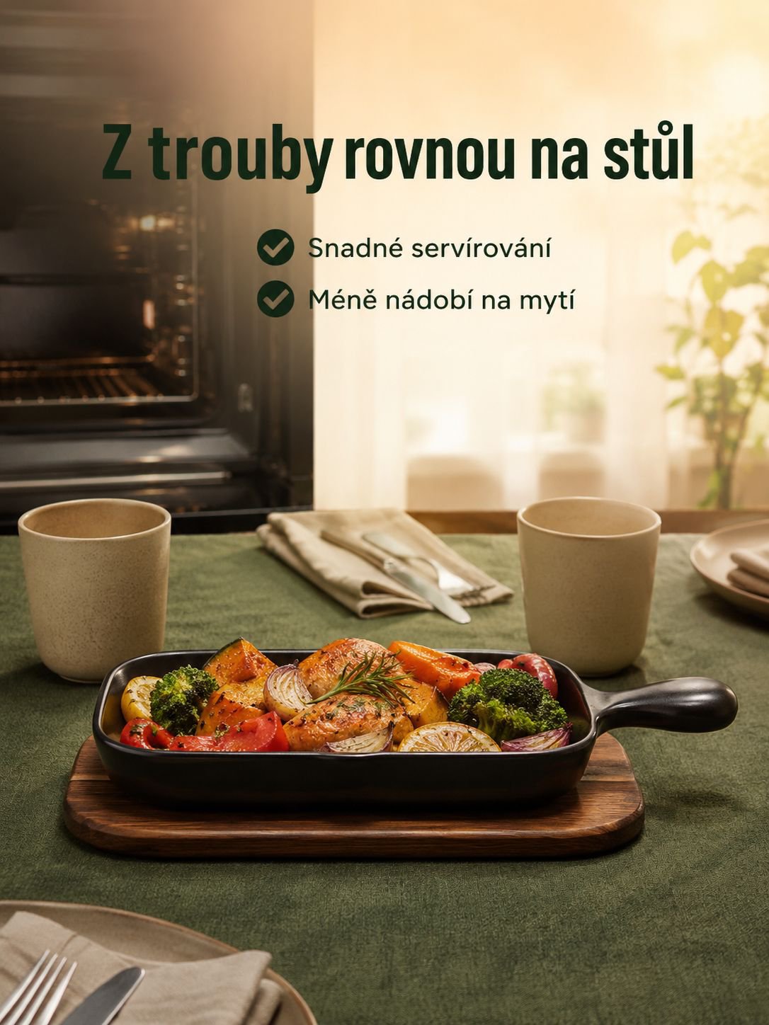 Obdélníkový pekáč s jednou rukojetí