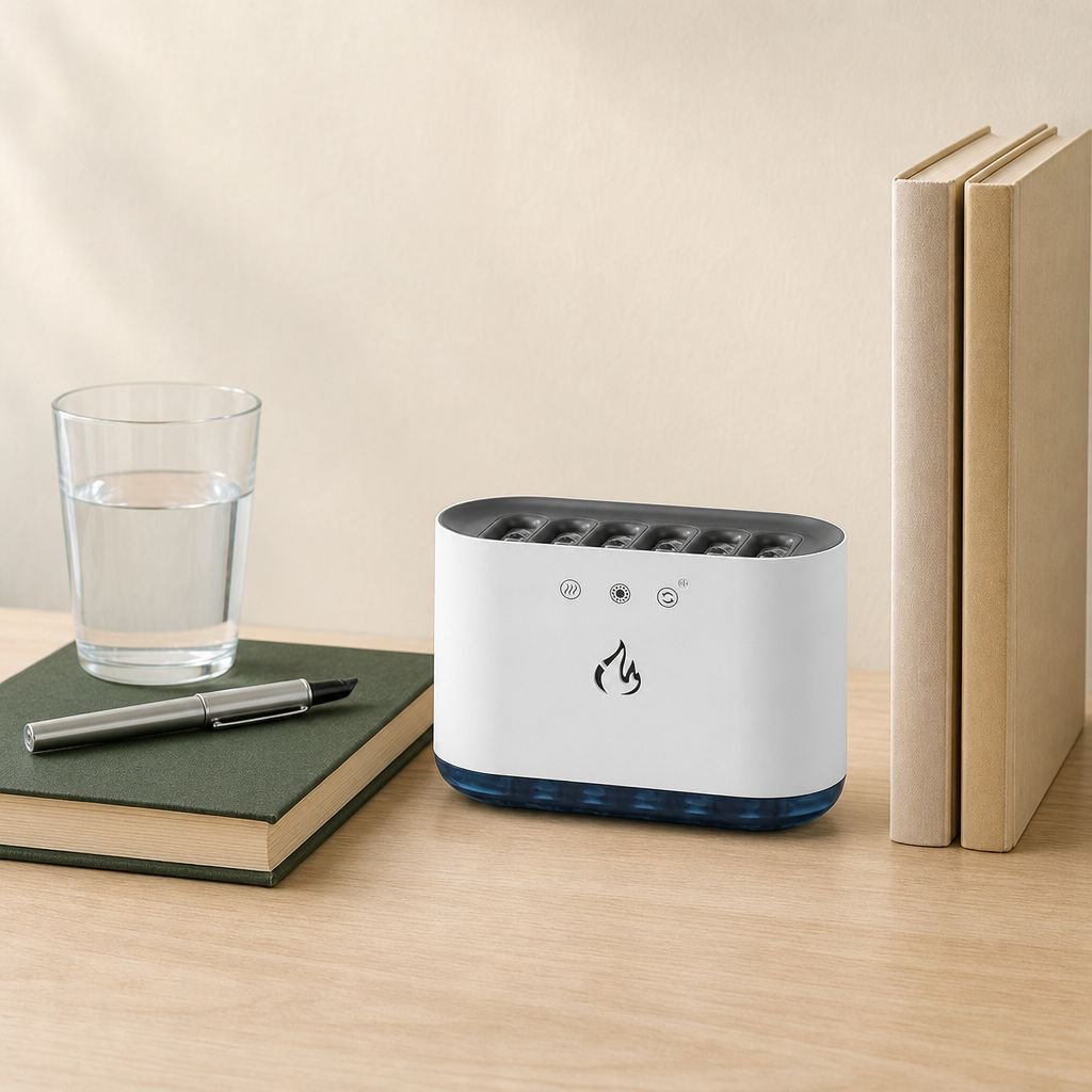 Diffuseur d'arômes multifonctionnel pour bureau avec effets lumineux et sonores