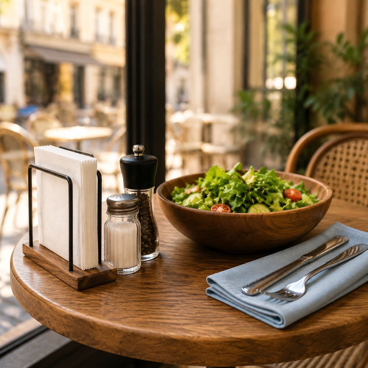 Accessoire de table en bois pour serviettes pour restaurant