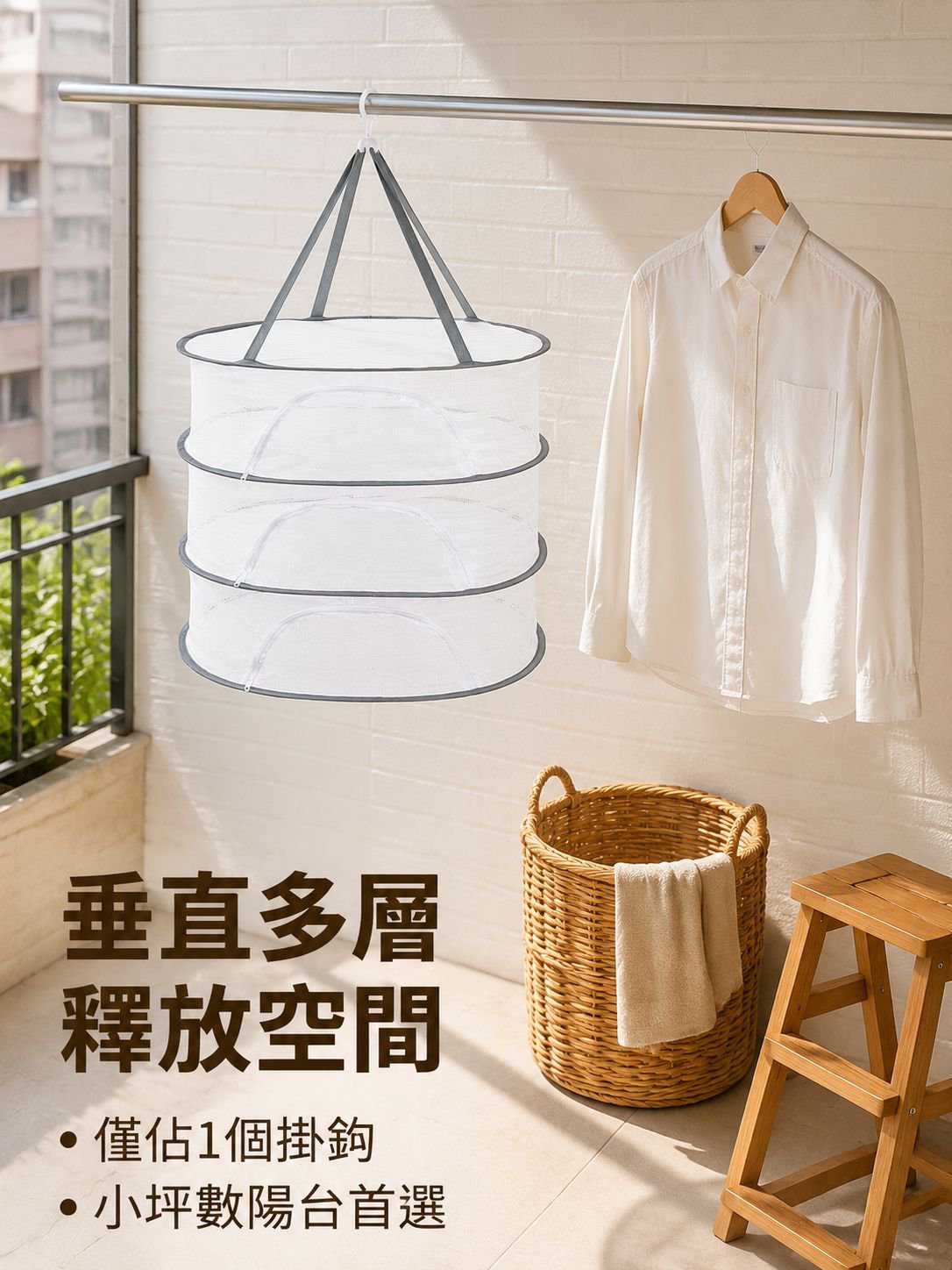便攜式拉鍊衣物乾燥網籃