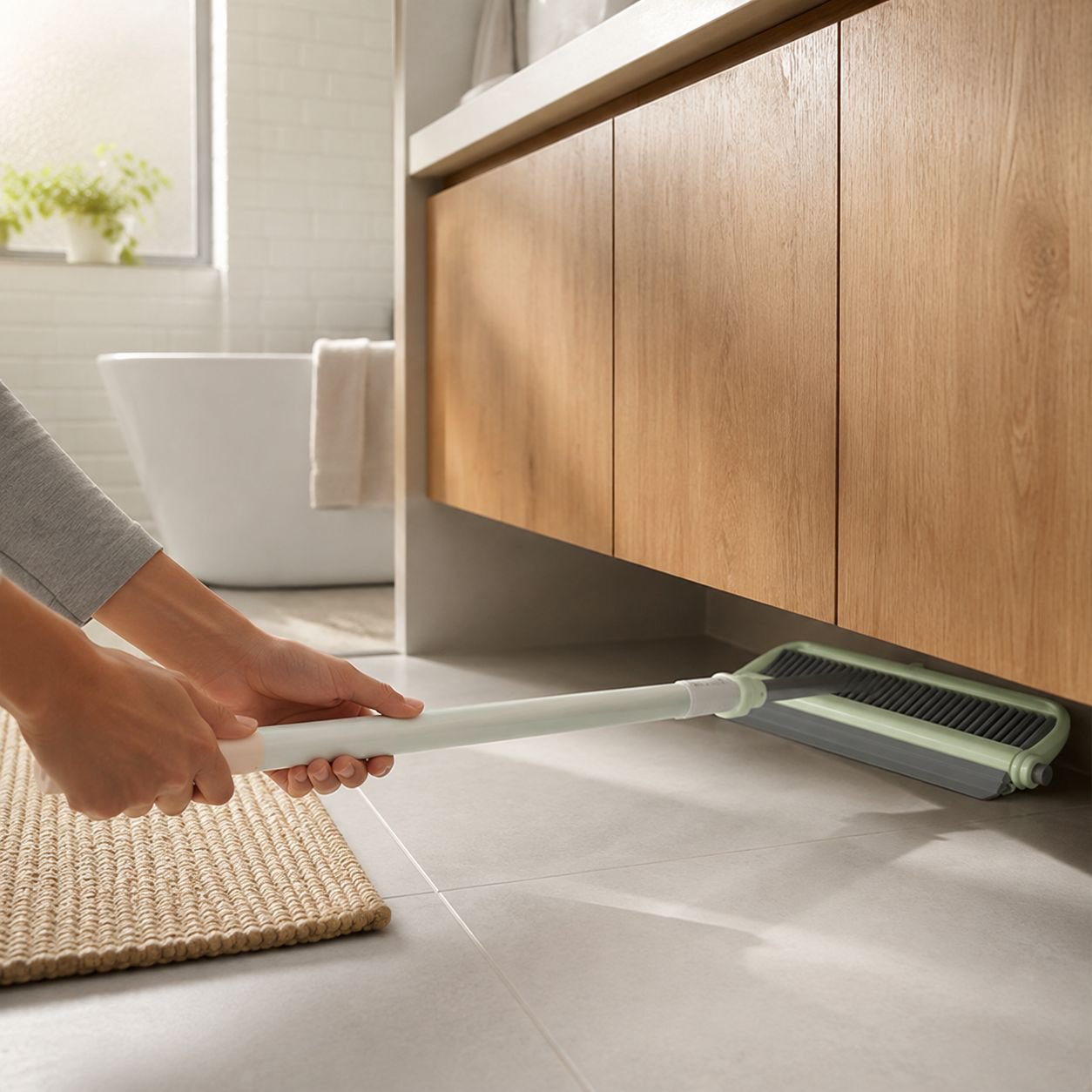 Worry-Free Dopamine Series Dual-Head Water Scraper Cleaning Brush for Bathroom and Floor