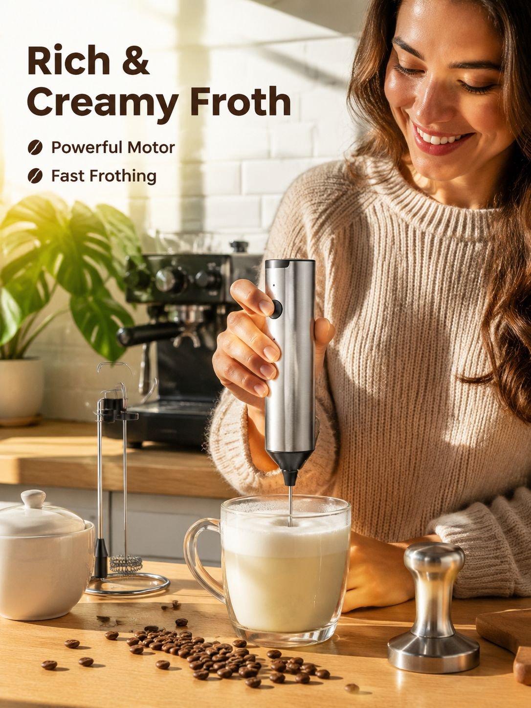 New Portable DIY Coffee & Milk Frothing Smart Electric Milk Frother
