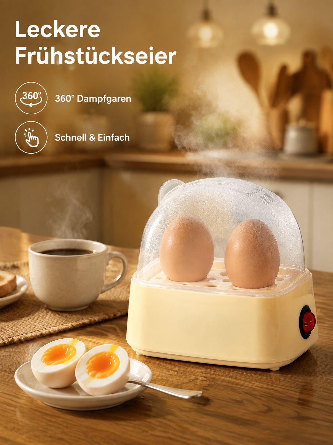 Tragbarer Frühstücks-Eierdämpfer