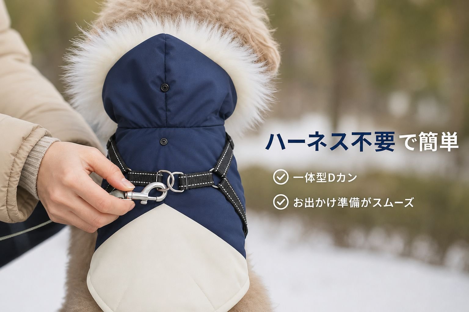 ペット用 冬用フリース中小型犬パディング防風ジャケット（フード付き）
