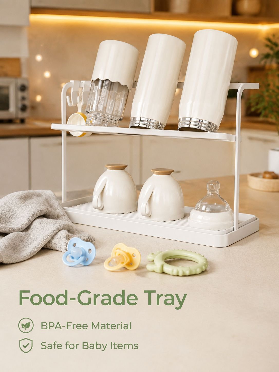 Double layer inverted drip cup holder, tea set, tea cup storage rack