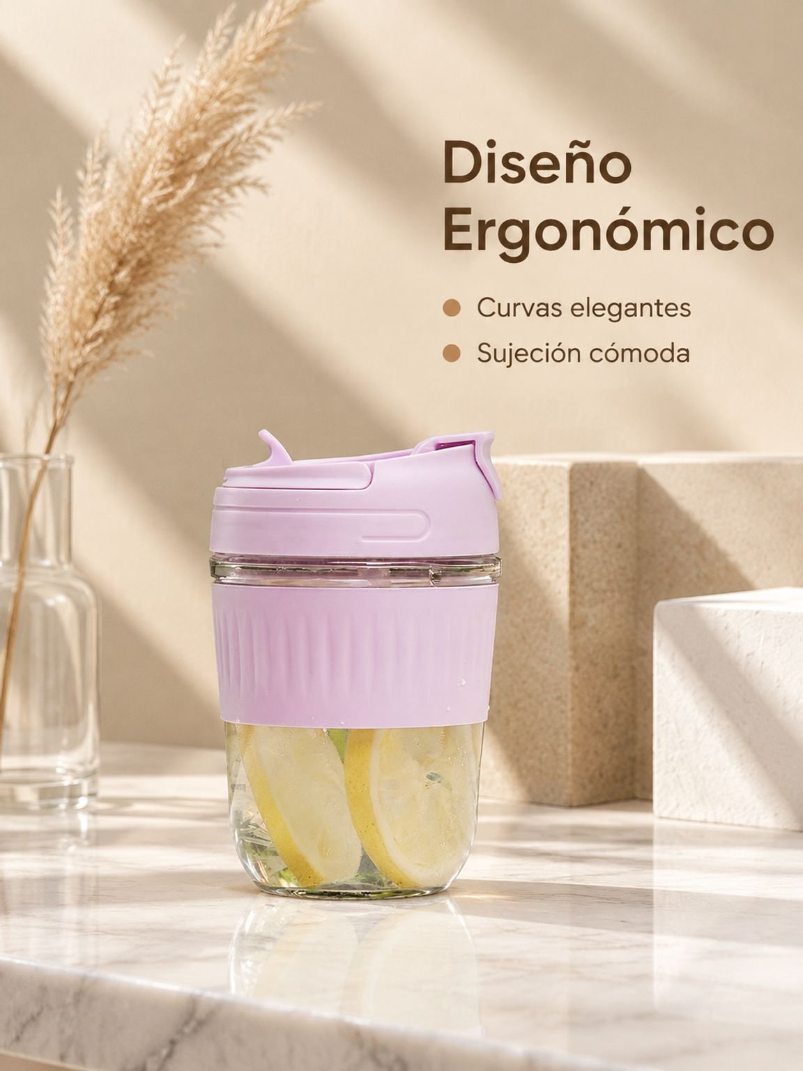 Vaso de vidrio ideal para casa y oficina