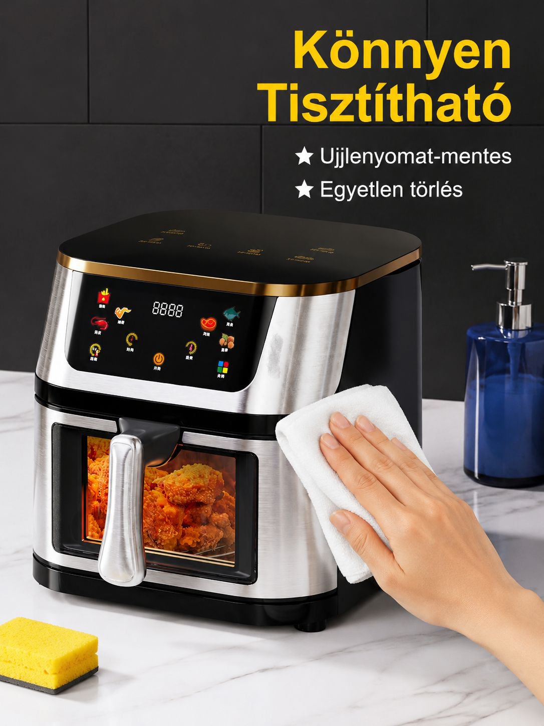 Légsütő vezérlőpanelje és digitális kijelzője