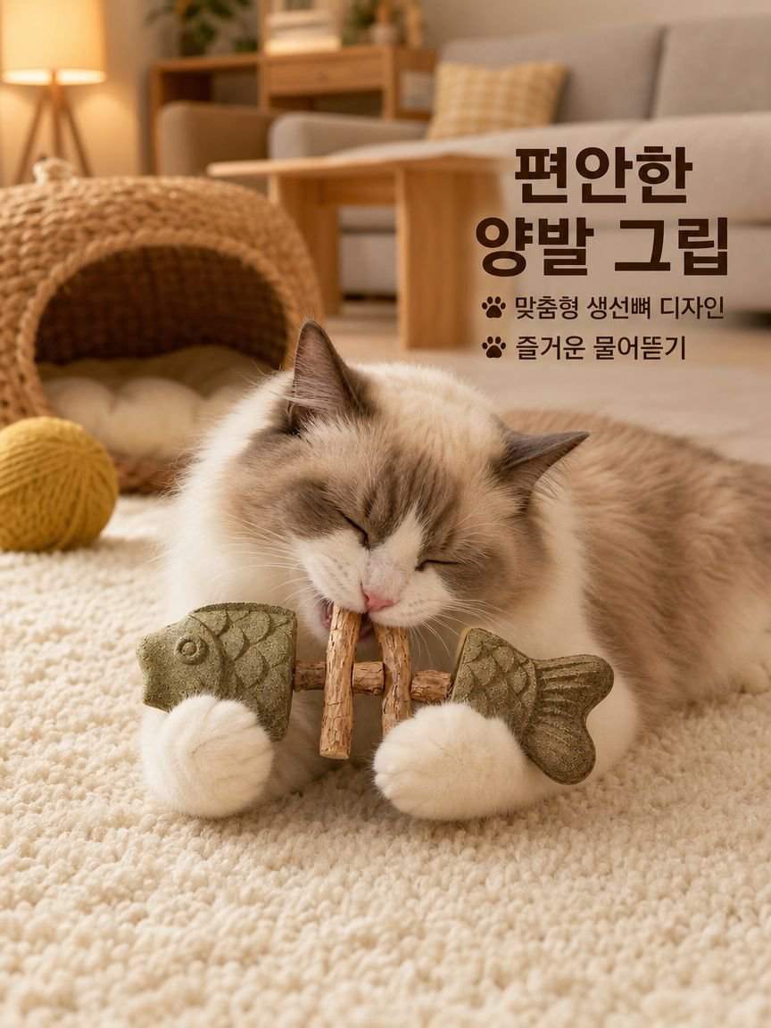 고양이 물고기 뼈 치아 세정 장난감