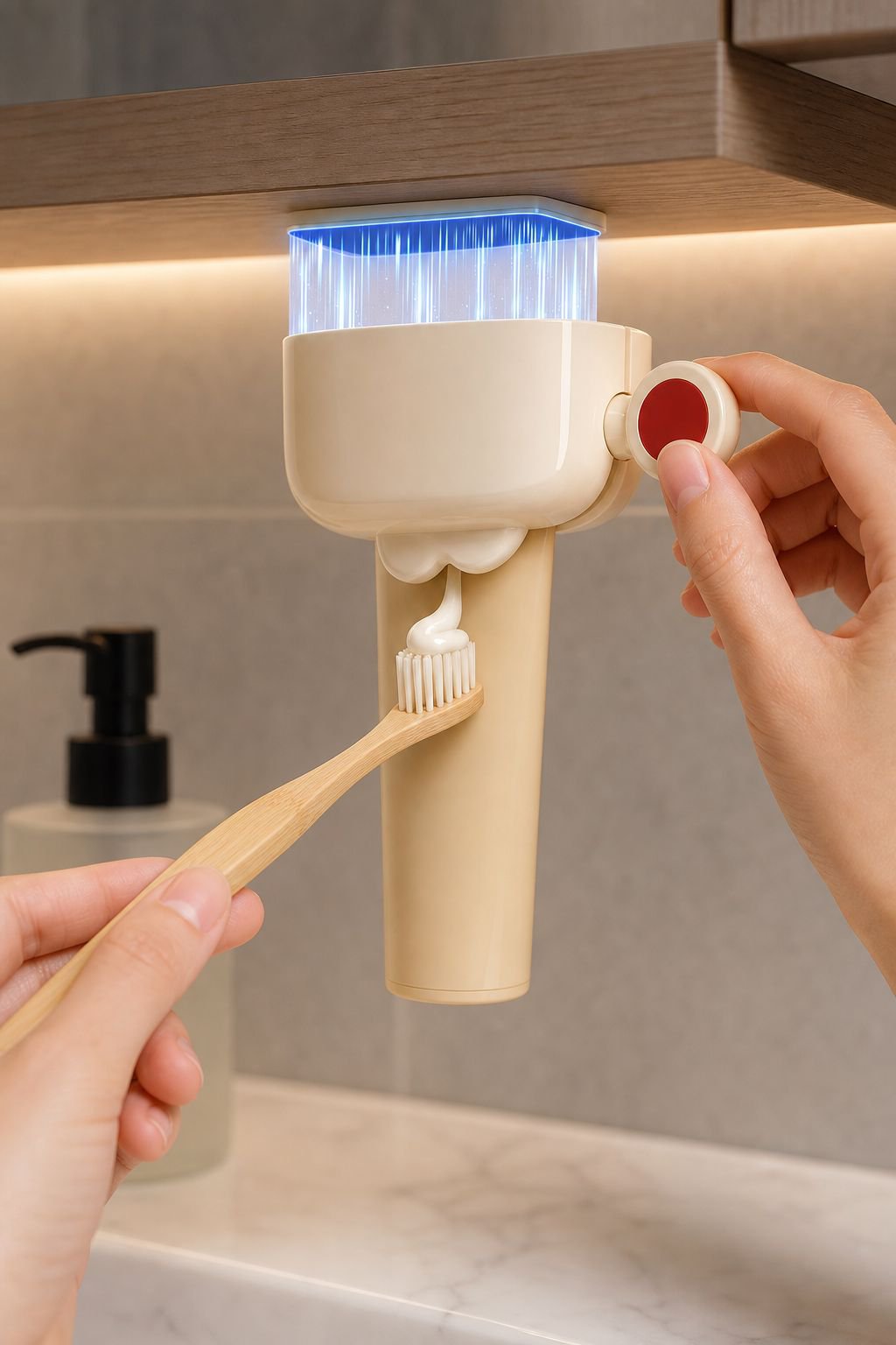 Distributeur de dentifrice magnétique et étagère pour nettoyant visage
