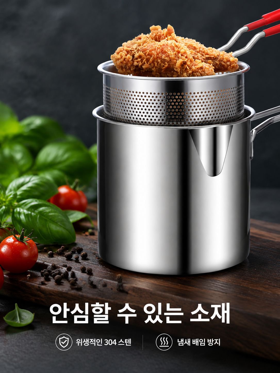 304 스테인리스 절약형 튀김 냄비