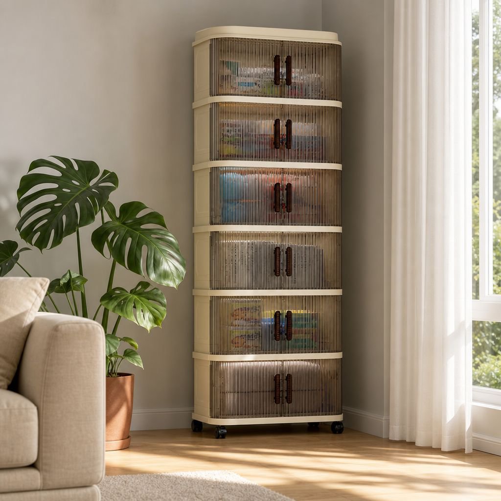 Multi-functional Sliding Foldable Storage Cabinet, Household Multi-layer Organizer