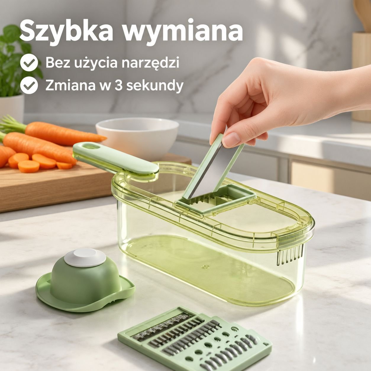 Wielofunkcyjna kuchenna krajalnica i szatkownica do warzyw