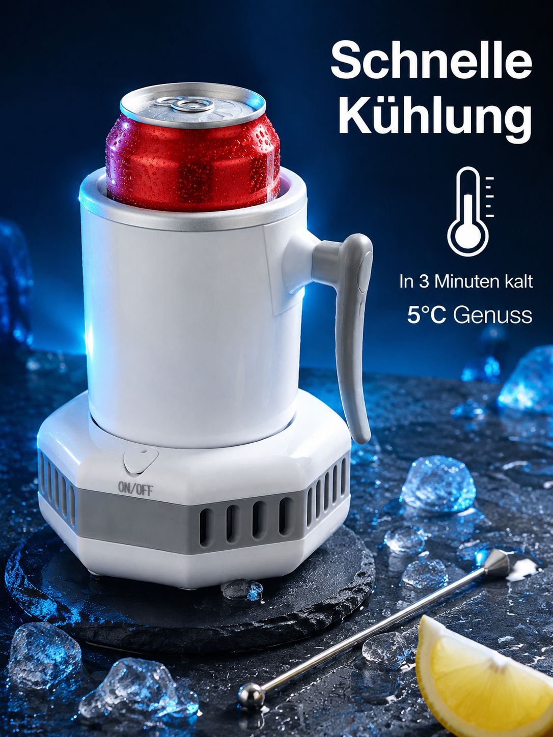 Mini tragbarer Kühlbecher, geeignet für Büro und Wohnheim, Schnellkühl-Getränkebecher