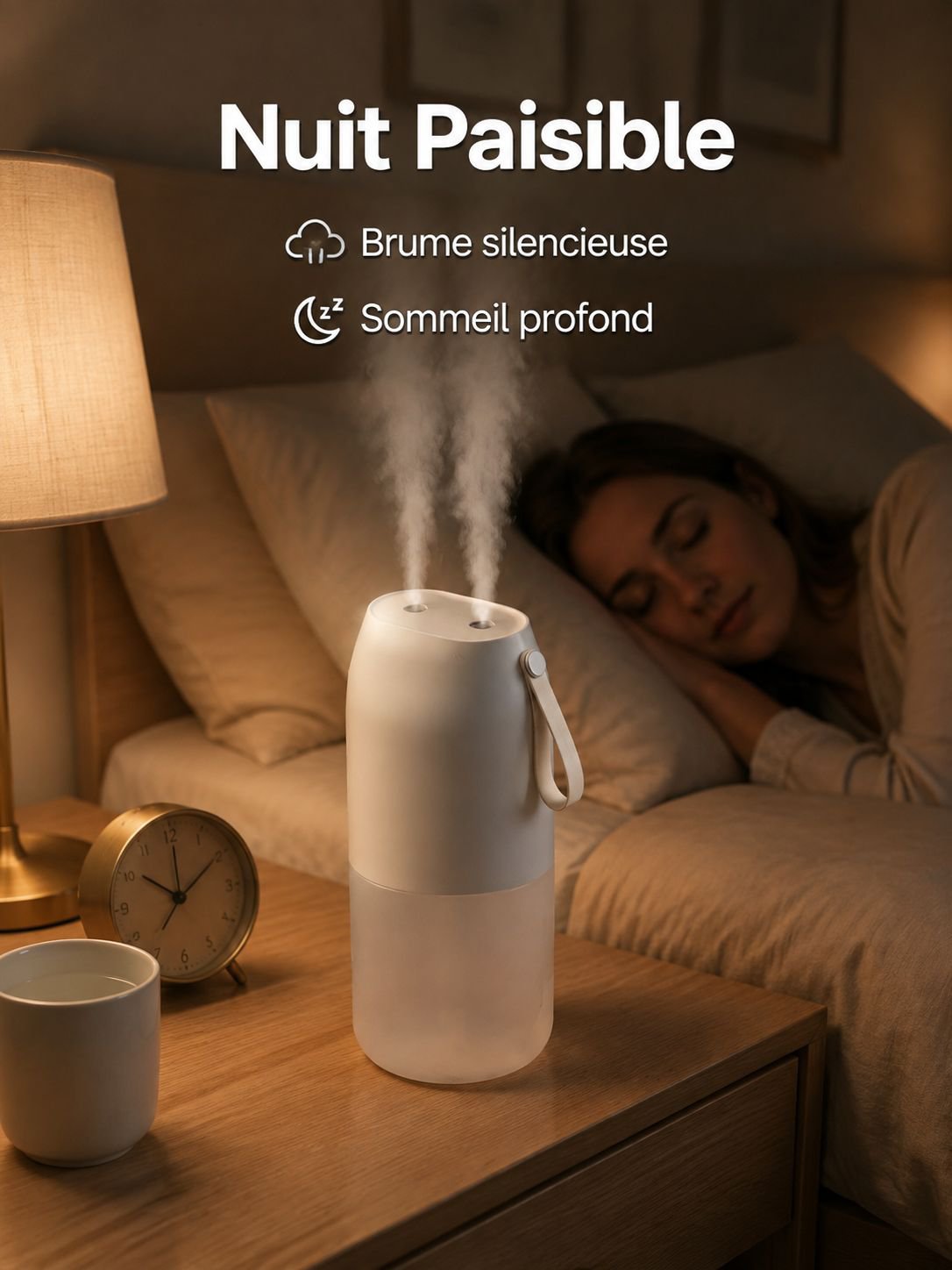 Humidificateur portable à double buse USB, atomiseur d'eau et d'aromathérapie