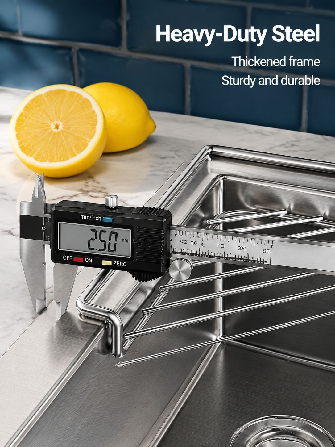 Hygienic and sturdy over sink drying rack