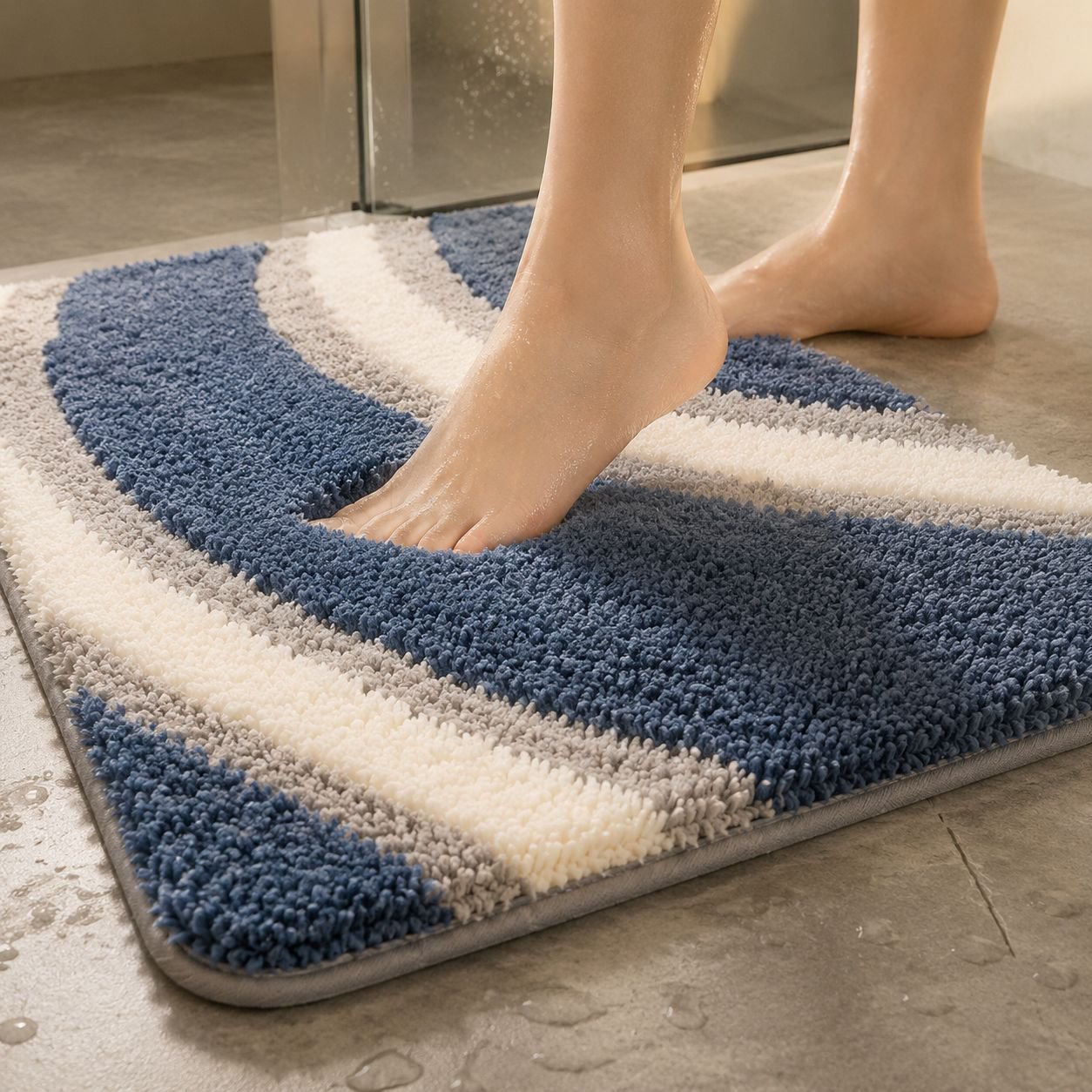 Home Bathroom Door Mat Absorbent Non-slip Toilet Floor Rug